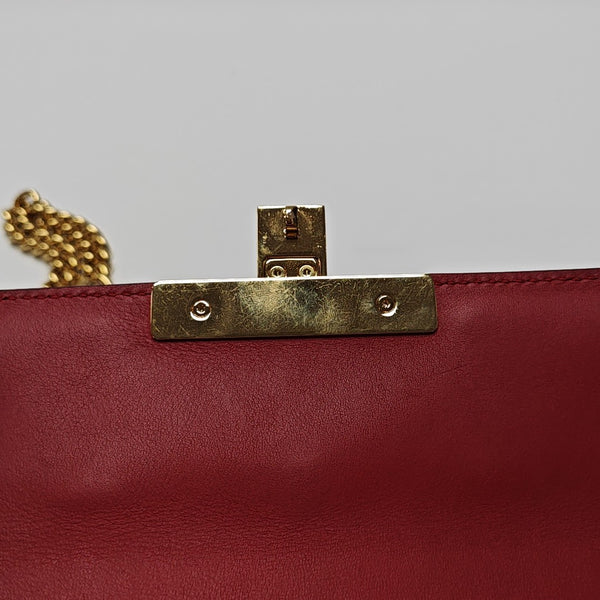 Padlock Small Calfskin Red