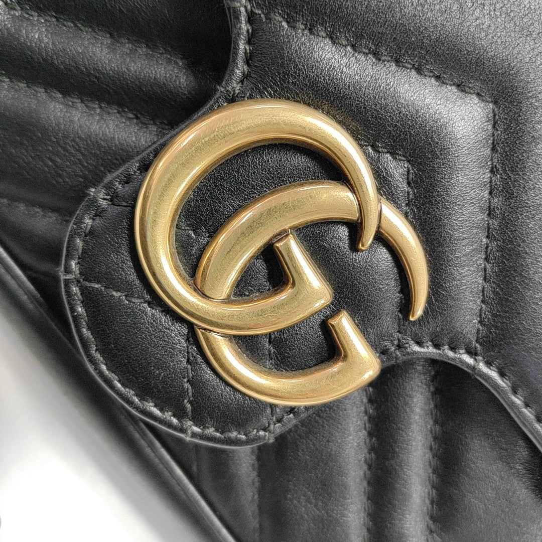 GG Marmont Mini Quilted Calfskin Black