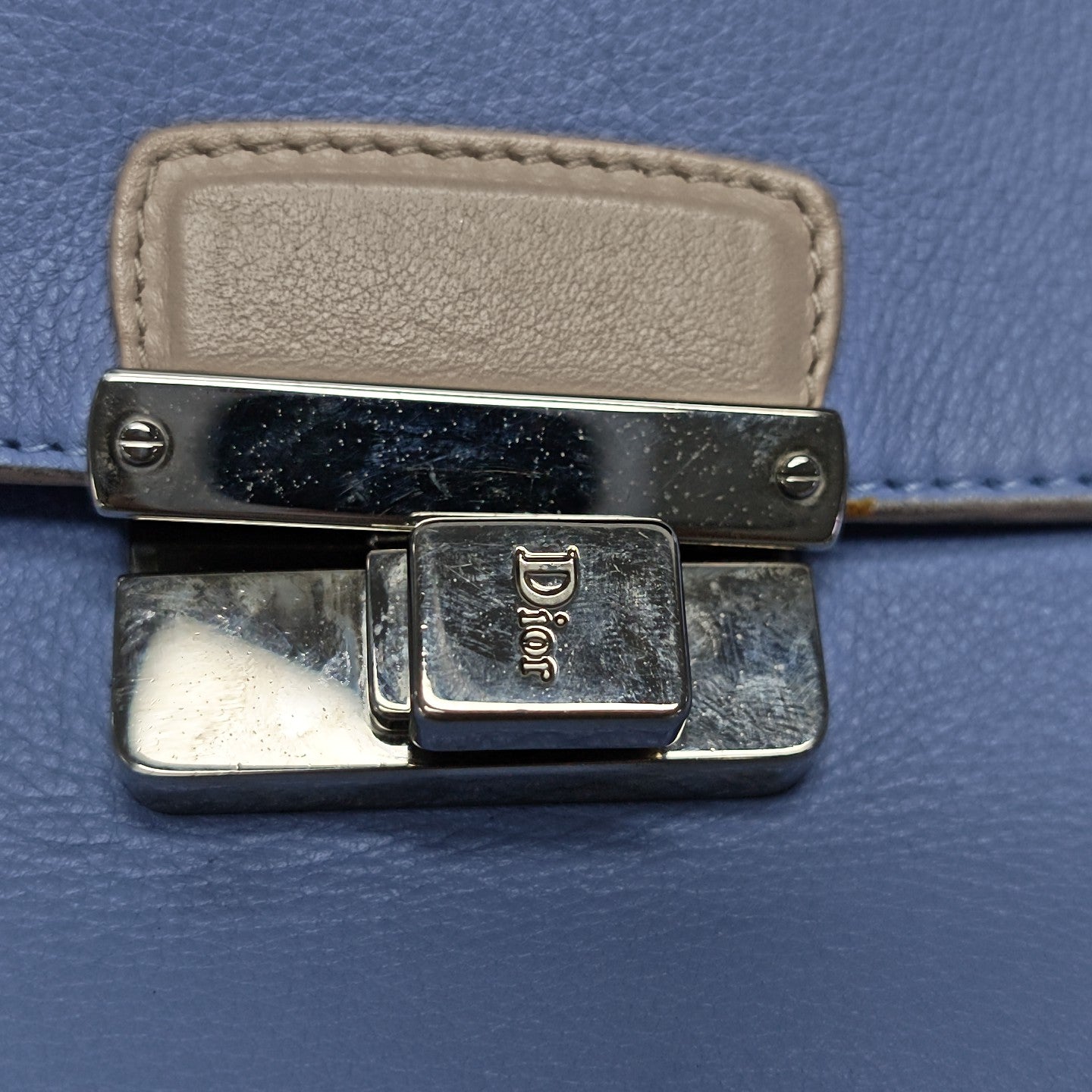 Calfskin Shoulder Bag Blue