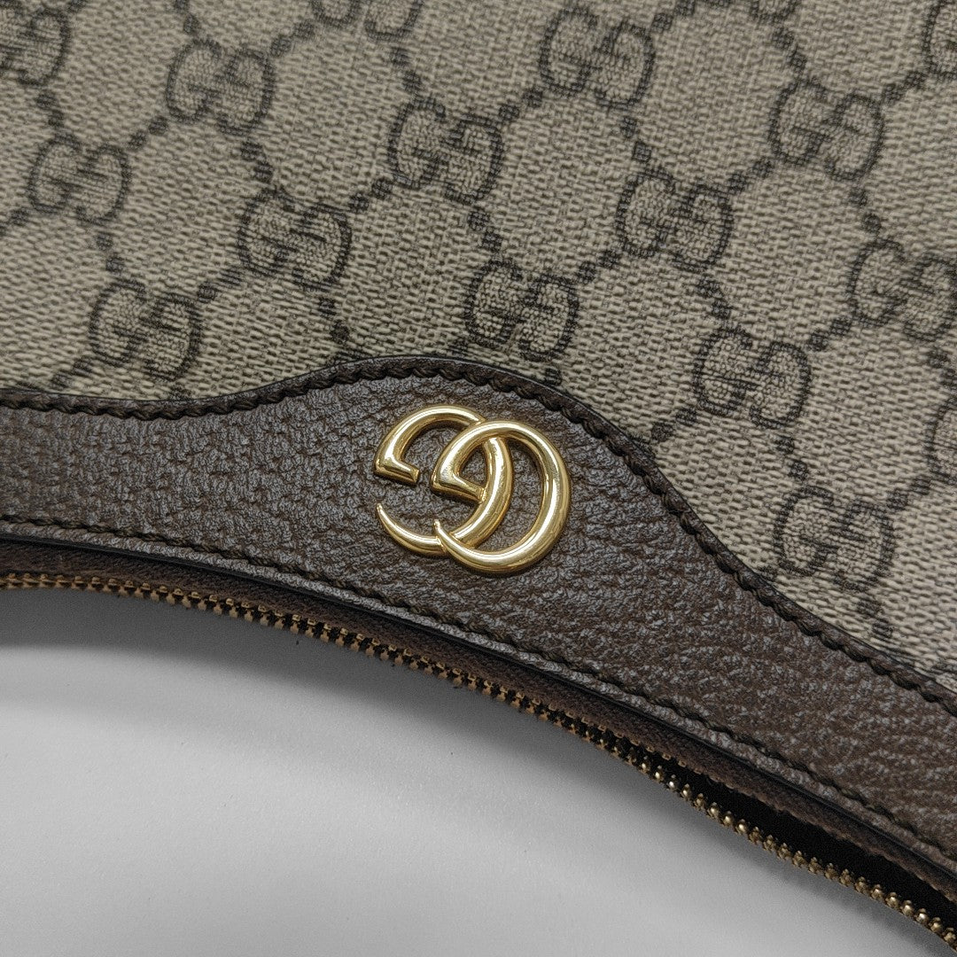 Ophidia Small Monogram Coated Canvas Brown