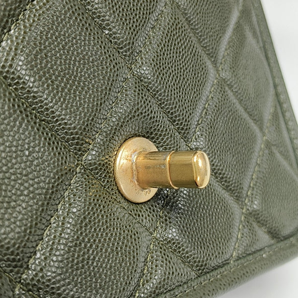 Quilted Grained Calfskin Small Green