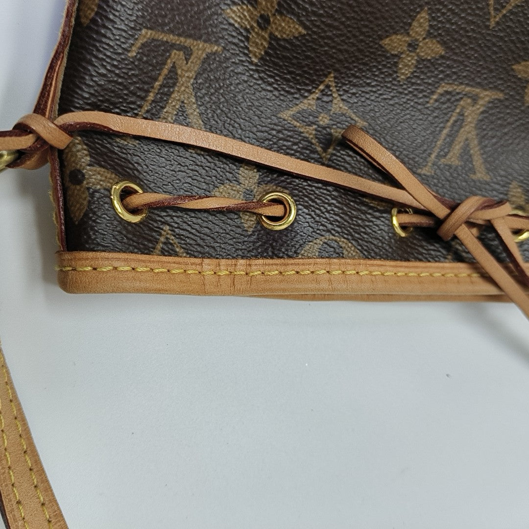 NÉONOÉ Nano Monogram Coated Canvas Brown