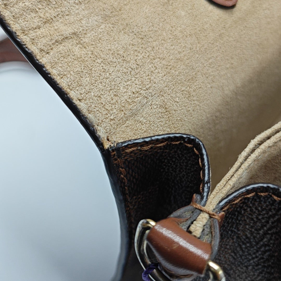 BEAUMARCHAIS Damier Ebene Coated Canvas Brown