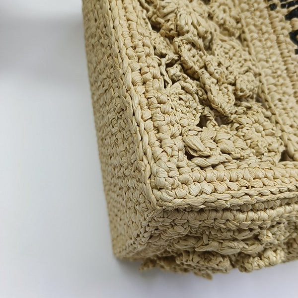 Book Tote Small Straw Beige