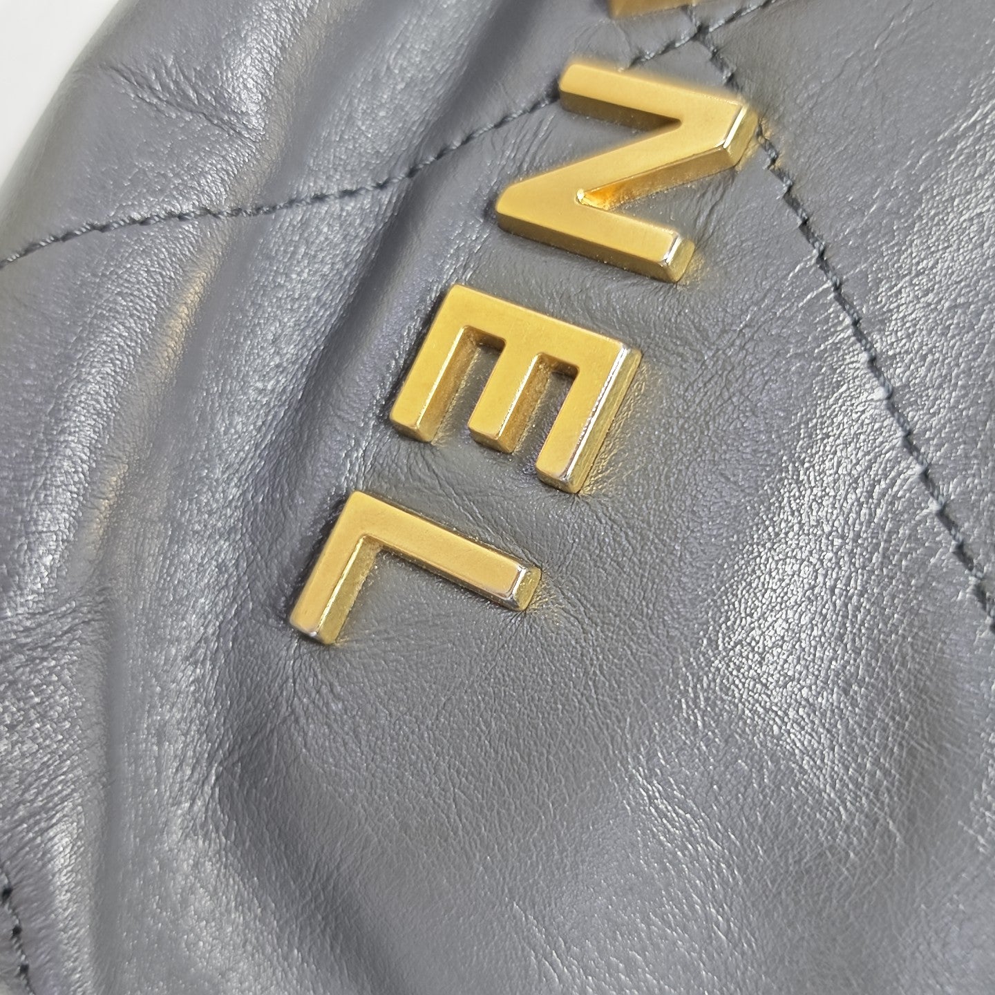 CHANEL 22 Mini Quilted Calfskin Gray