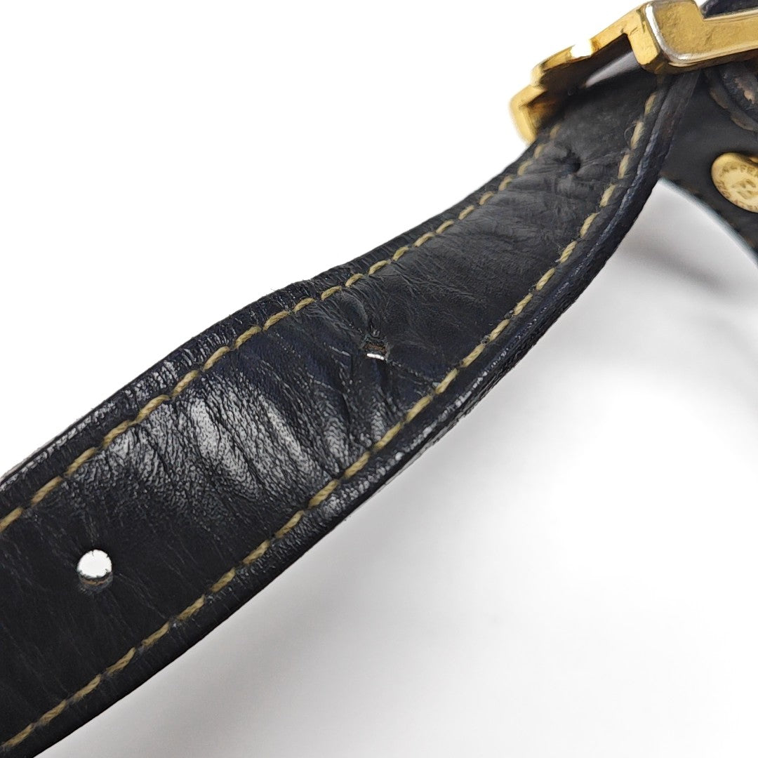 Coated Canvas Shoulder Bag Black
