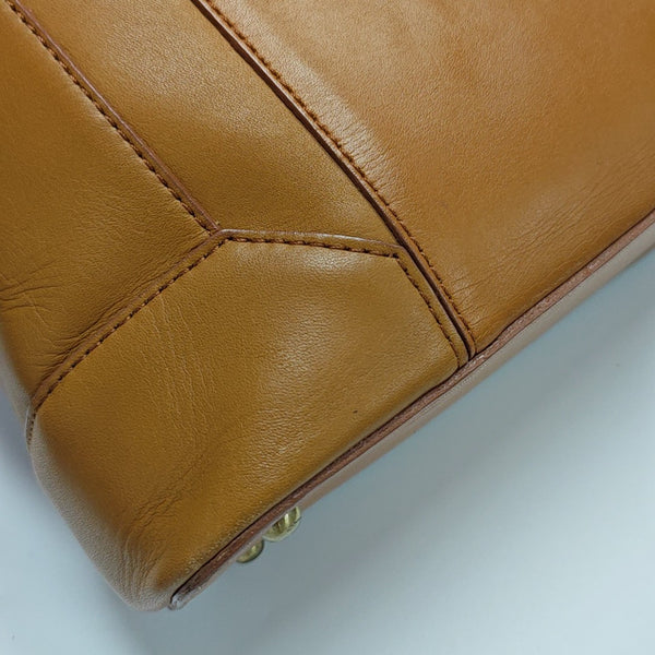 Calfskin Top Handle Bag Brown