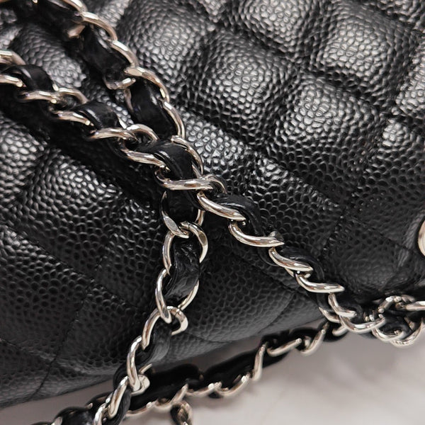 CLASSIC FLAP Small Quilted Grained Calfskin Black