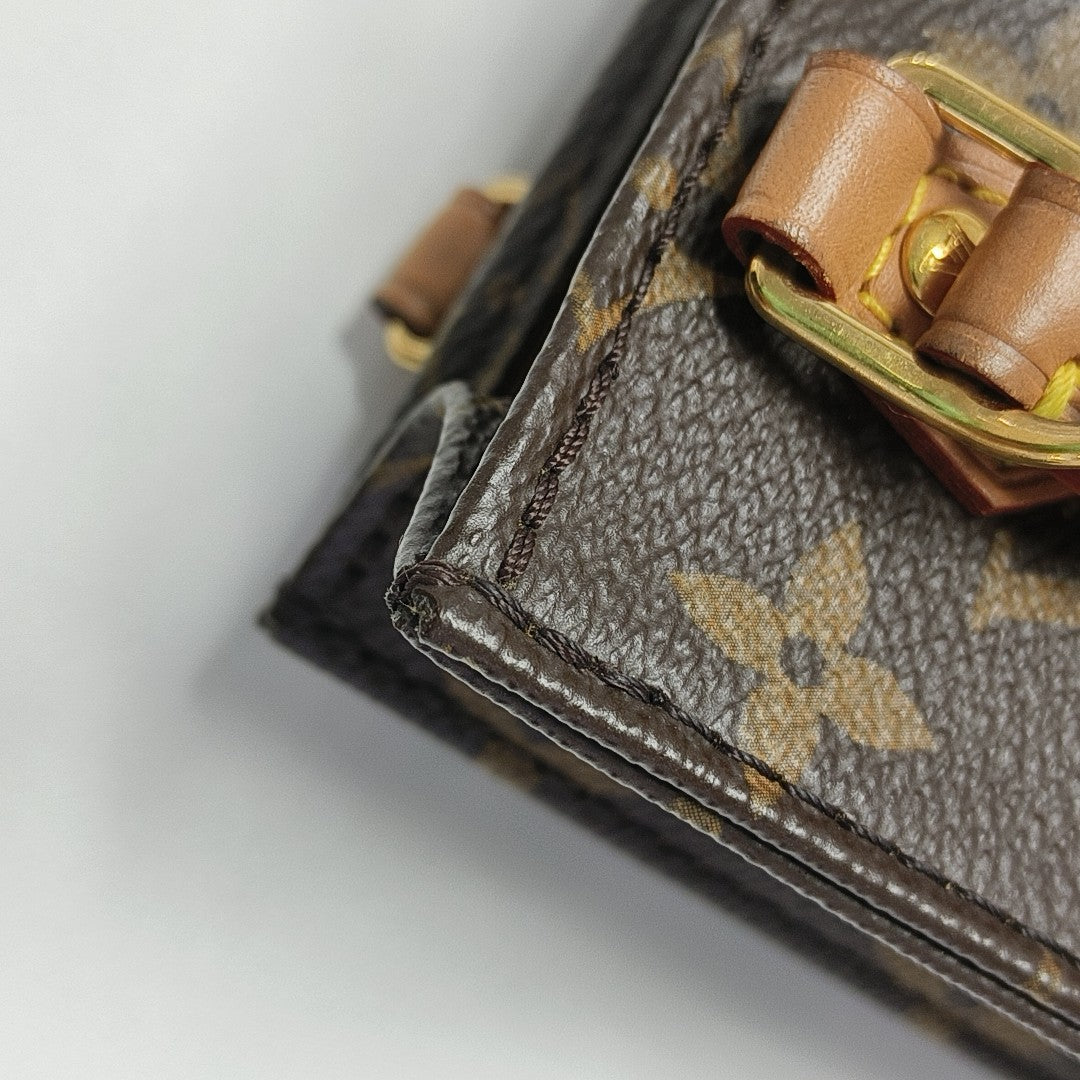 SAC PLAT Mini Monogram Coated Canvas Brown