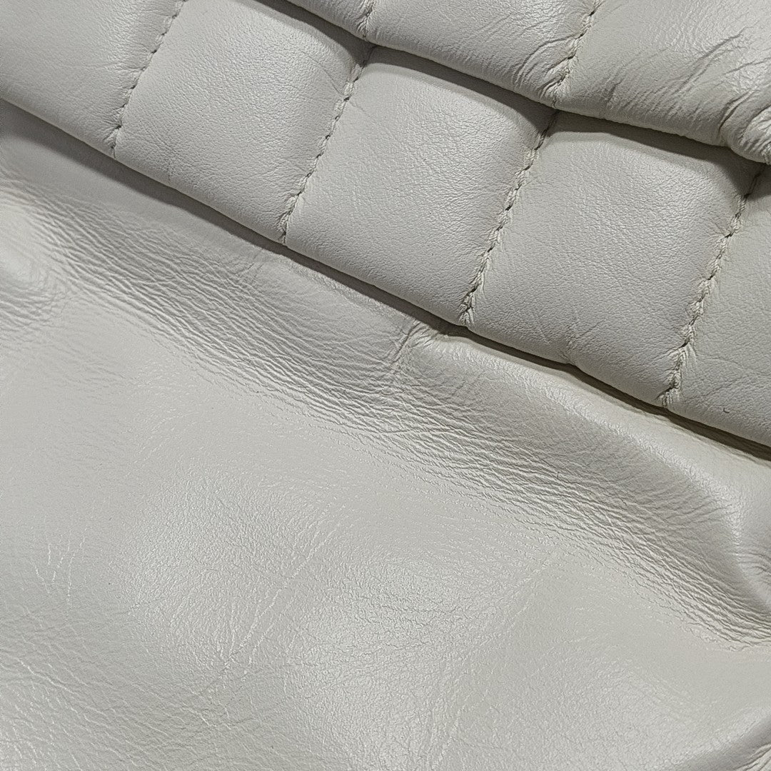 BB Quilted Calfskin White