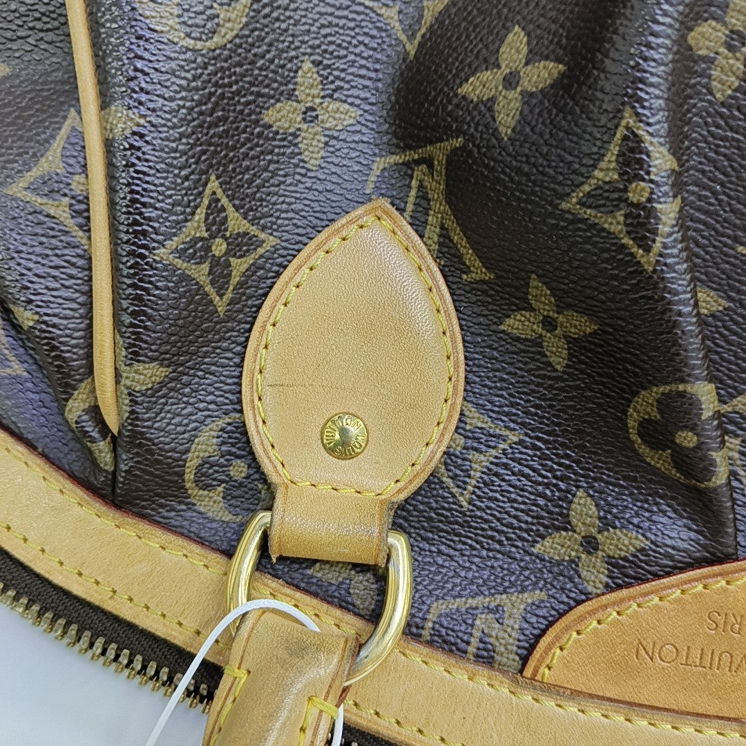 Monogram Coated Canvas Top Handle Bag Brown