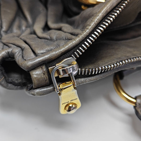 Quilted Calfskin Shoulder Bag Gray
