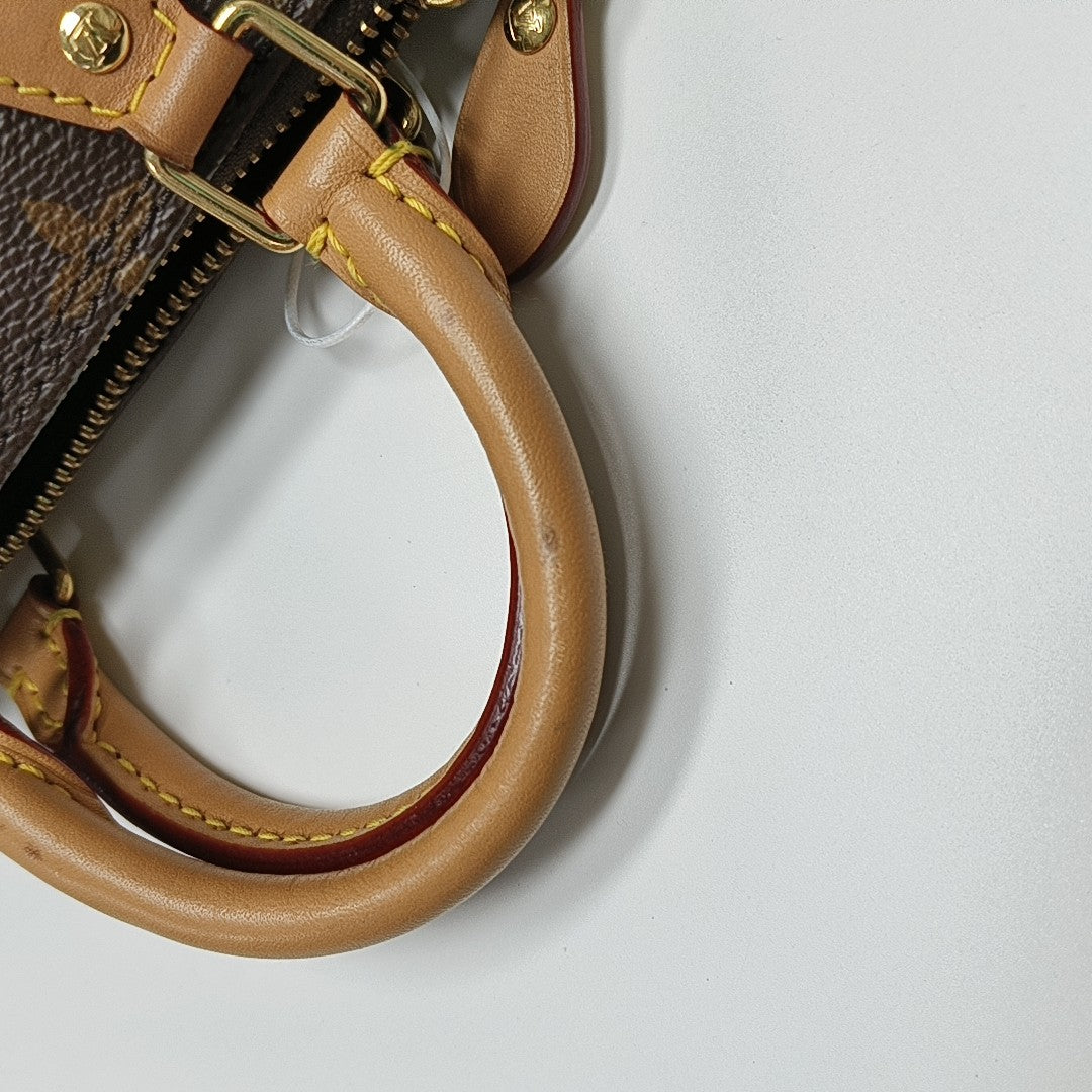 SPEEDY Nano Monogram Coated Canvas Brown