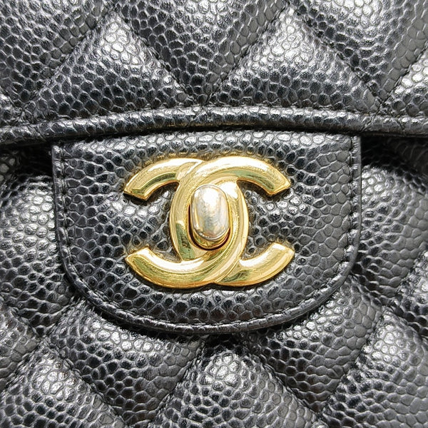CLASSIC FLAP Small Quilted Grained Calfskin Black