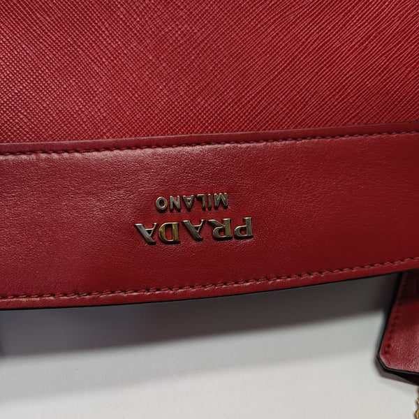 Saffiano Calfskin Shoulder Bag Red