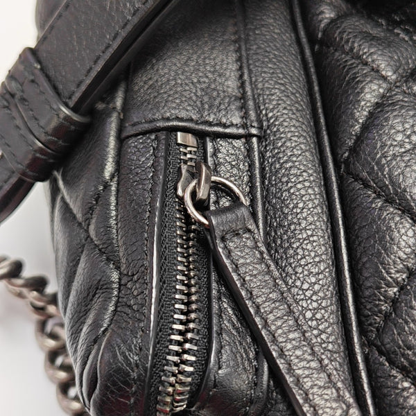 Quilted Grained Calfskin Black