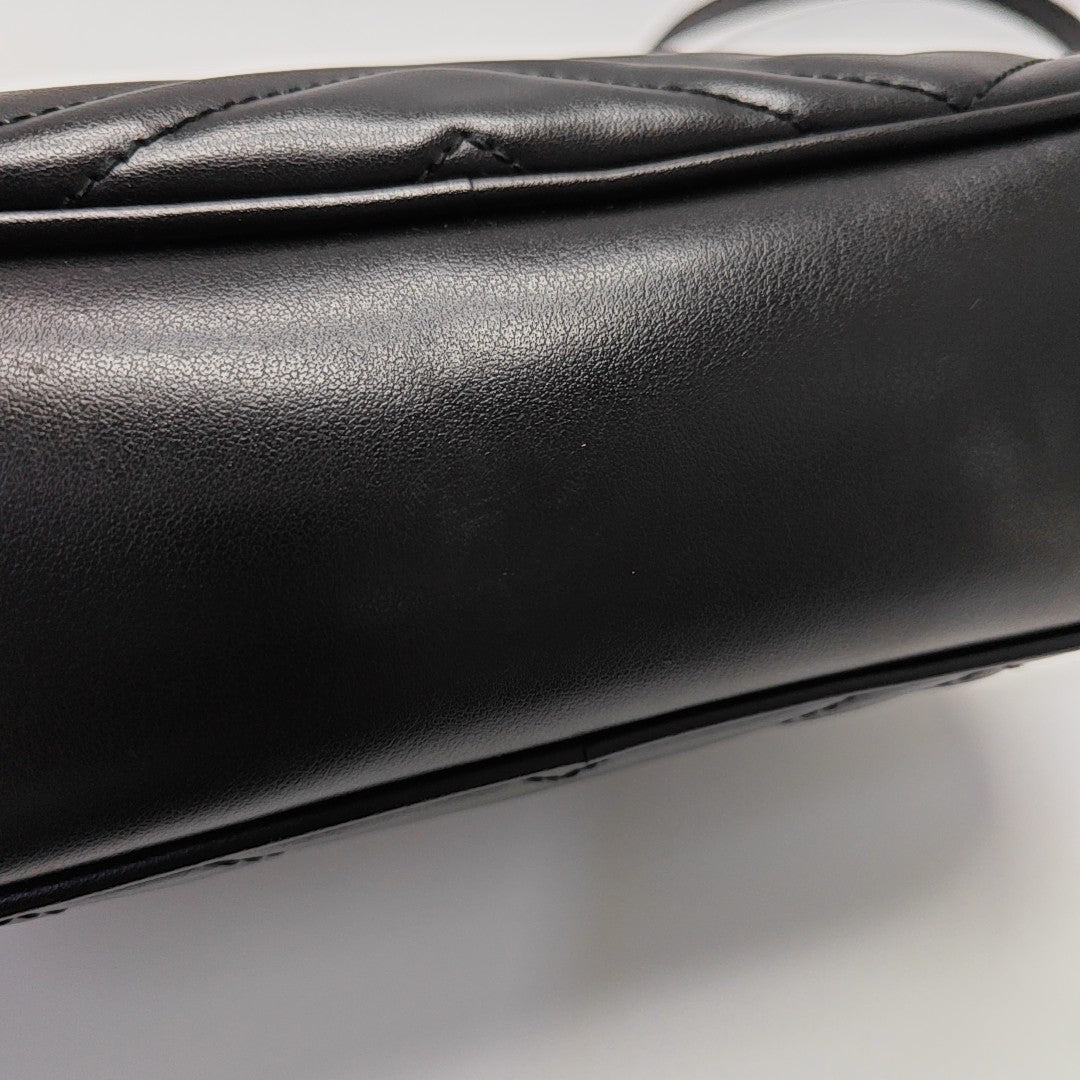 GG Marmont Small Quilted Calfskin Black