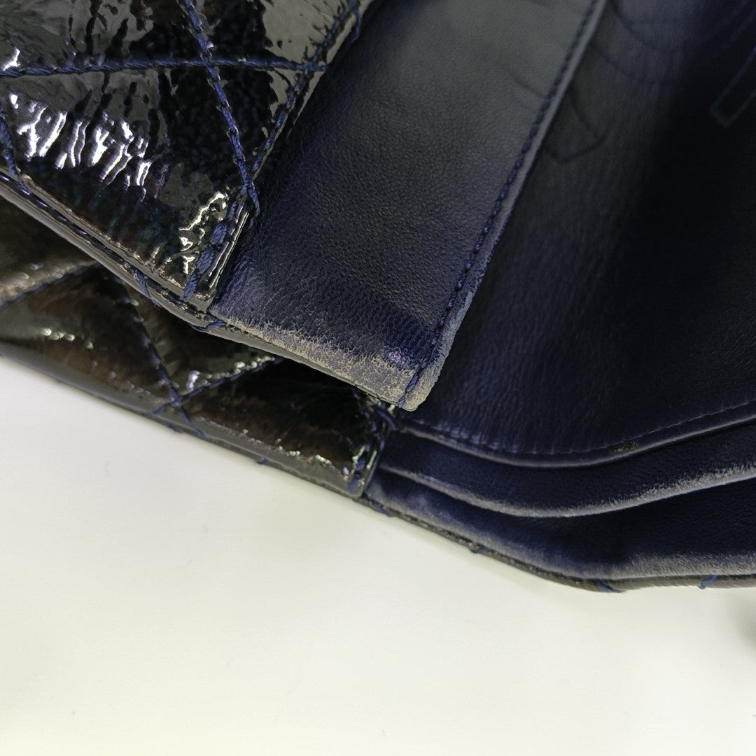2.55 227 (jumbo) Quilted Patent Leather Blue