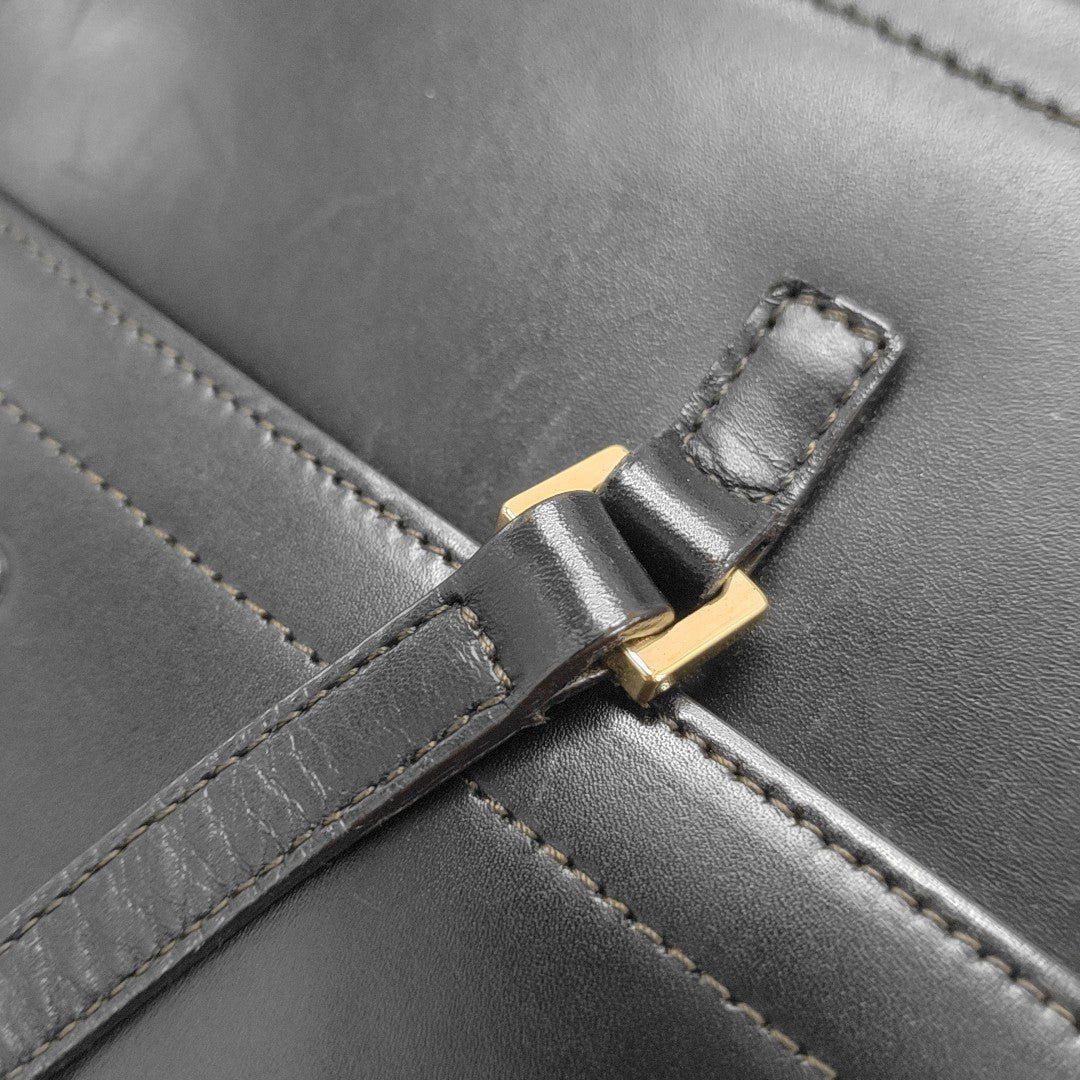 Calfskin Top Handle Bag Black