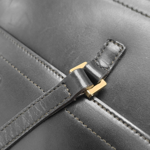 Calfskin Top Handle Bag Black