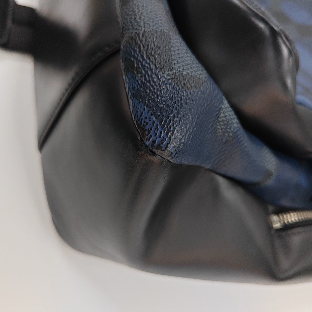 Damier Coated Canvas Backpack Blue
