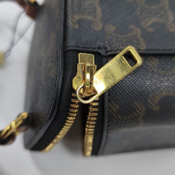Coated Canvas Shoulder Bag Black