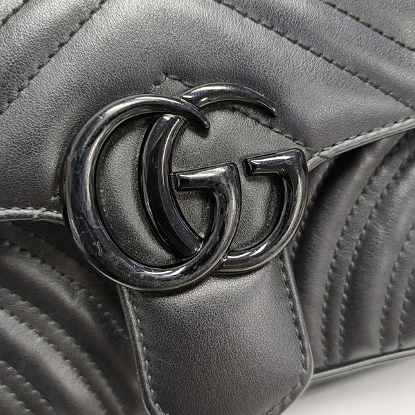 GG Marmont Small Quilted Calfskin Black