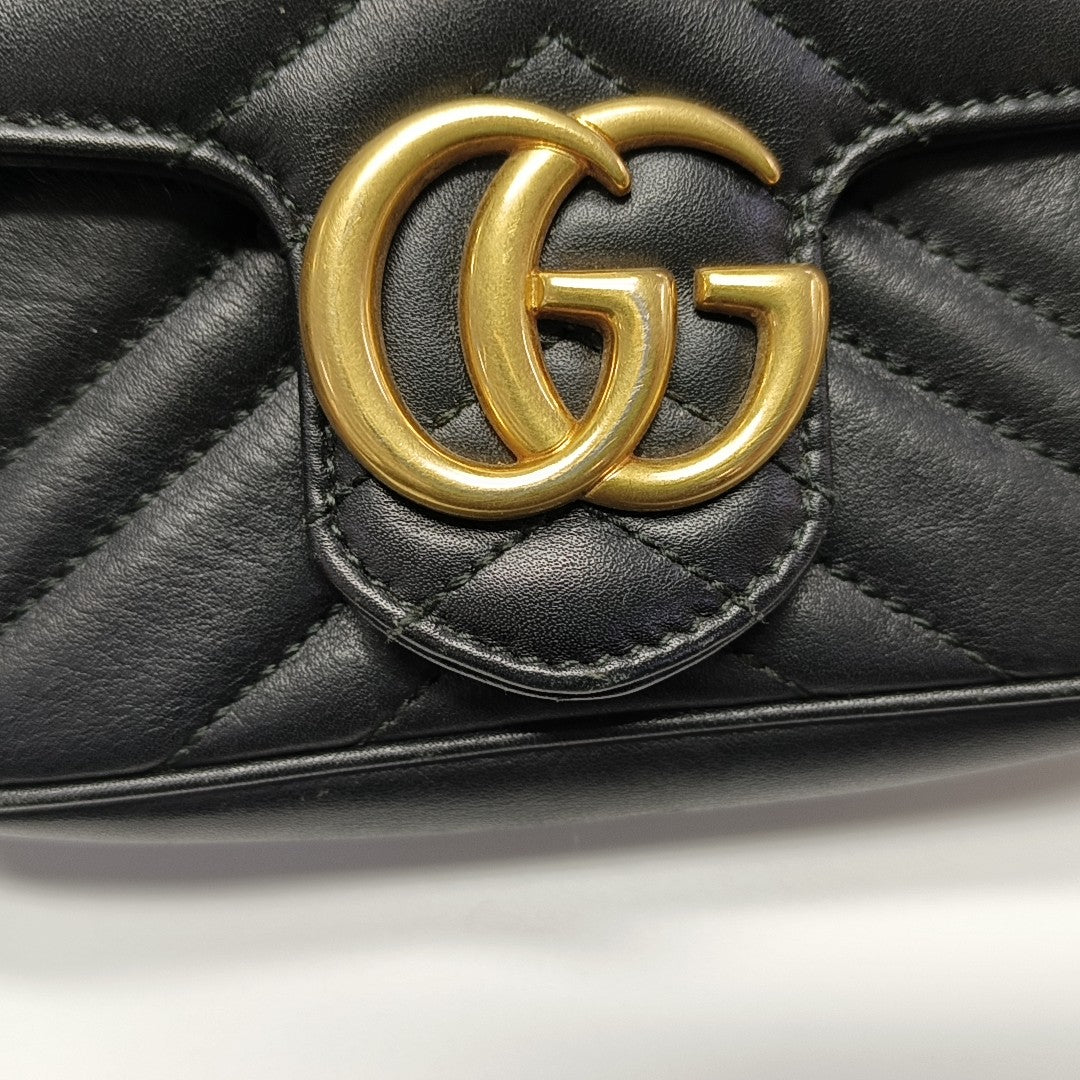 GG Marmont Mini Quilted Calfskin Black