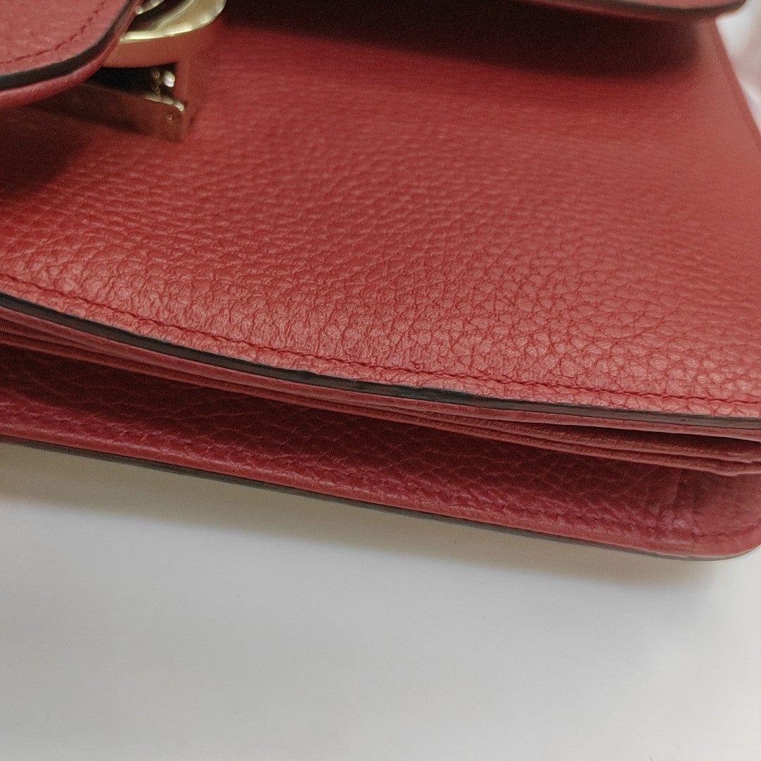 Interlocking G Large Calfskin Red
