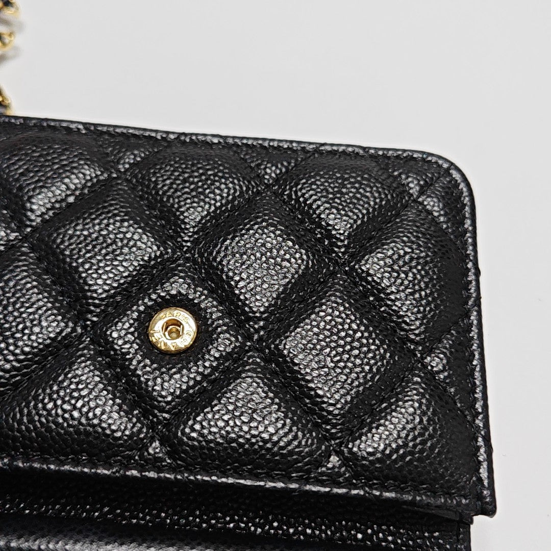 WOC Quilted Grained Calfskin Black