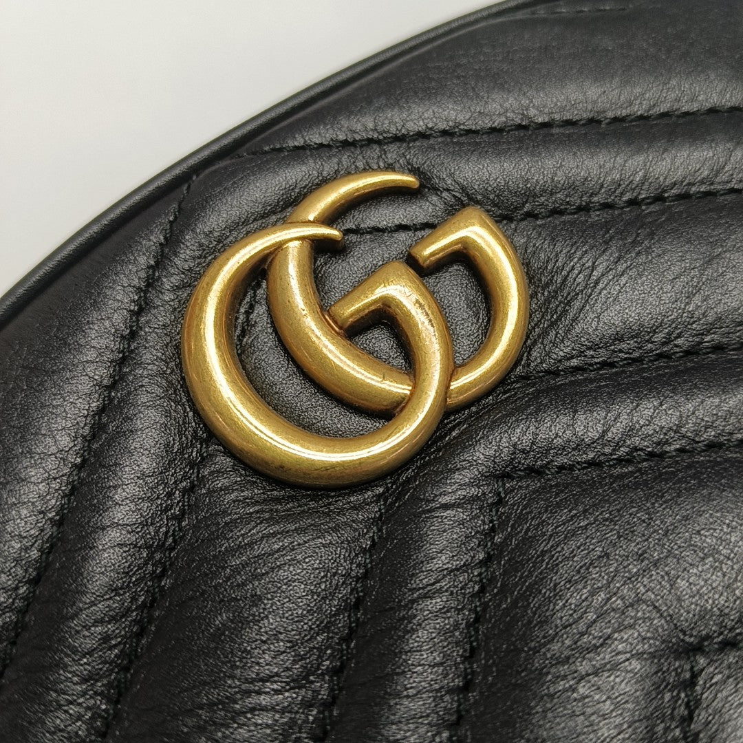 GG Marmont Super Mini Quilted Calfskin Black