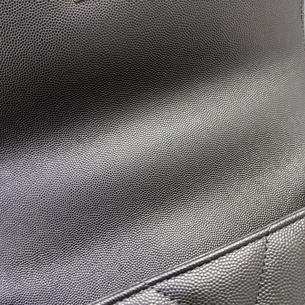 COCO HANDLE Medium Chevron Grained Calfskin Black