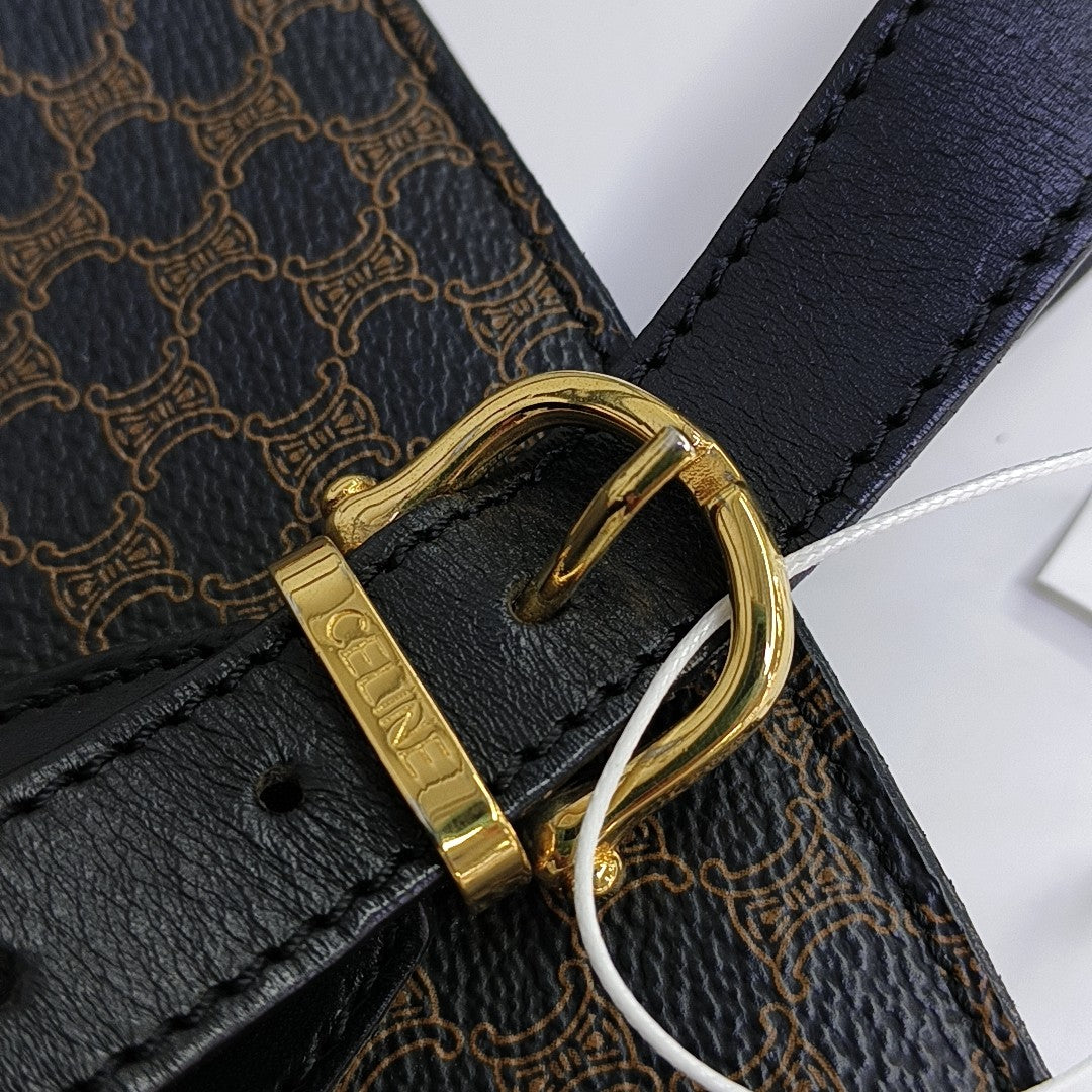 Coated Canvas Shoulder Bag Brown