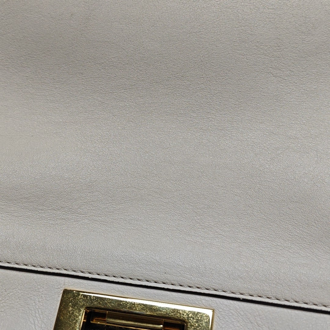 Peekaboo Medium Calfskin White