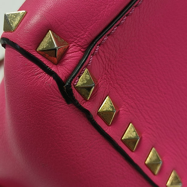 Rockstud Calfskin Red