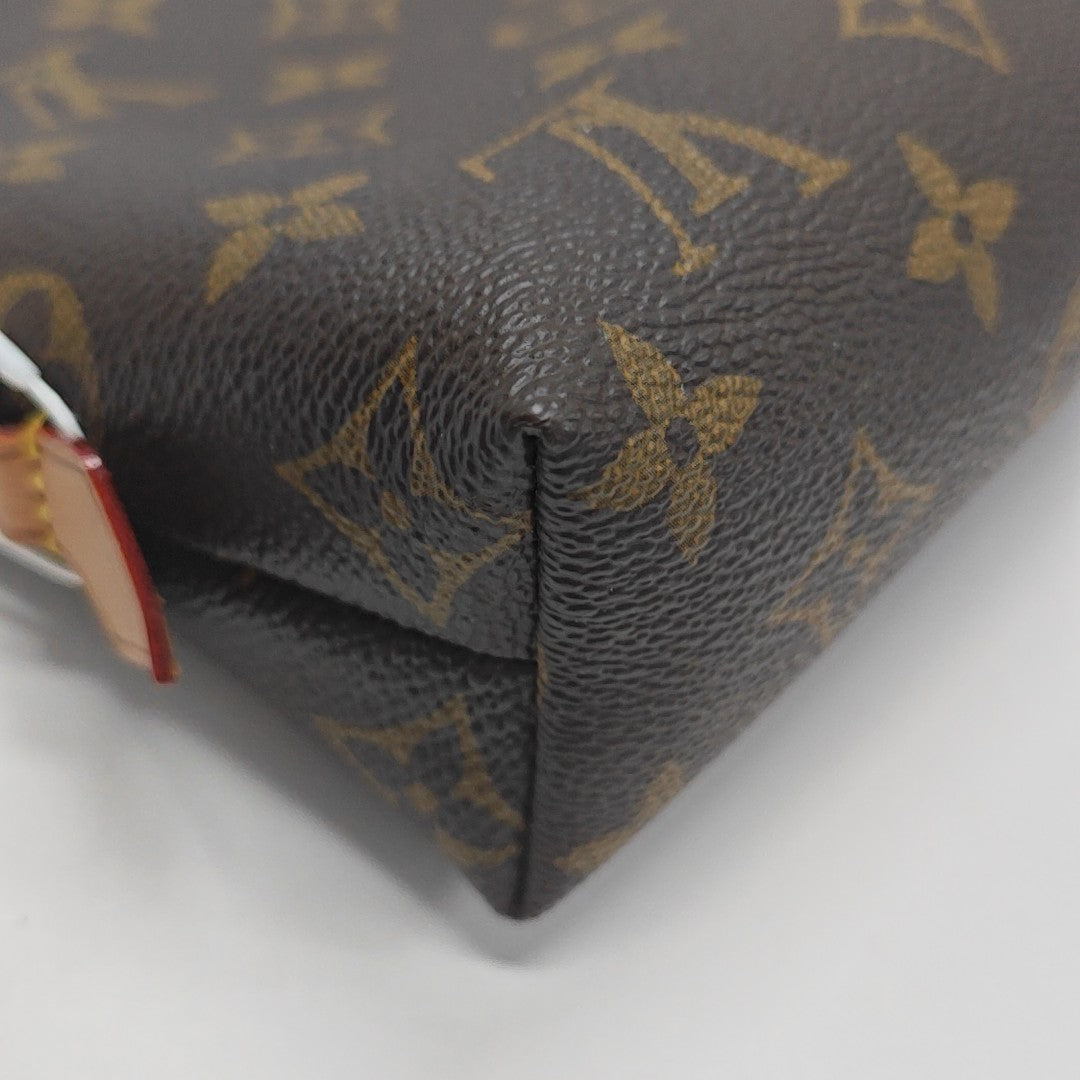COSMETIC Monogram Coated Canvas Brown