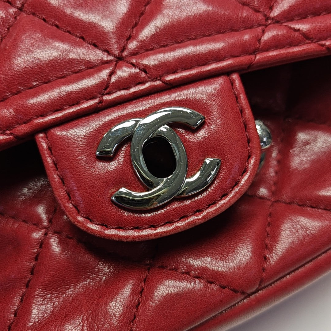Quilted Calfskin Shoulder Bag Red