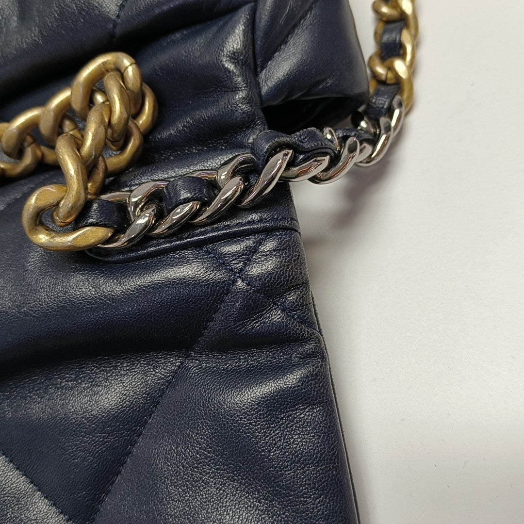 CHANEL 19 Small Quilted Lambskin Blue