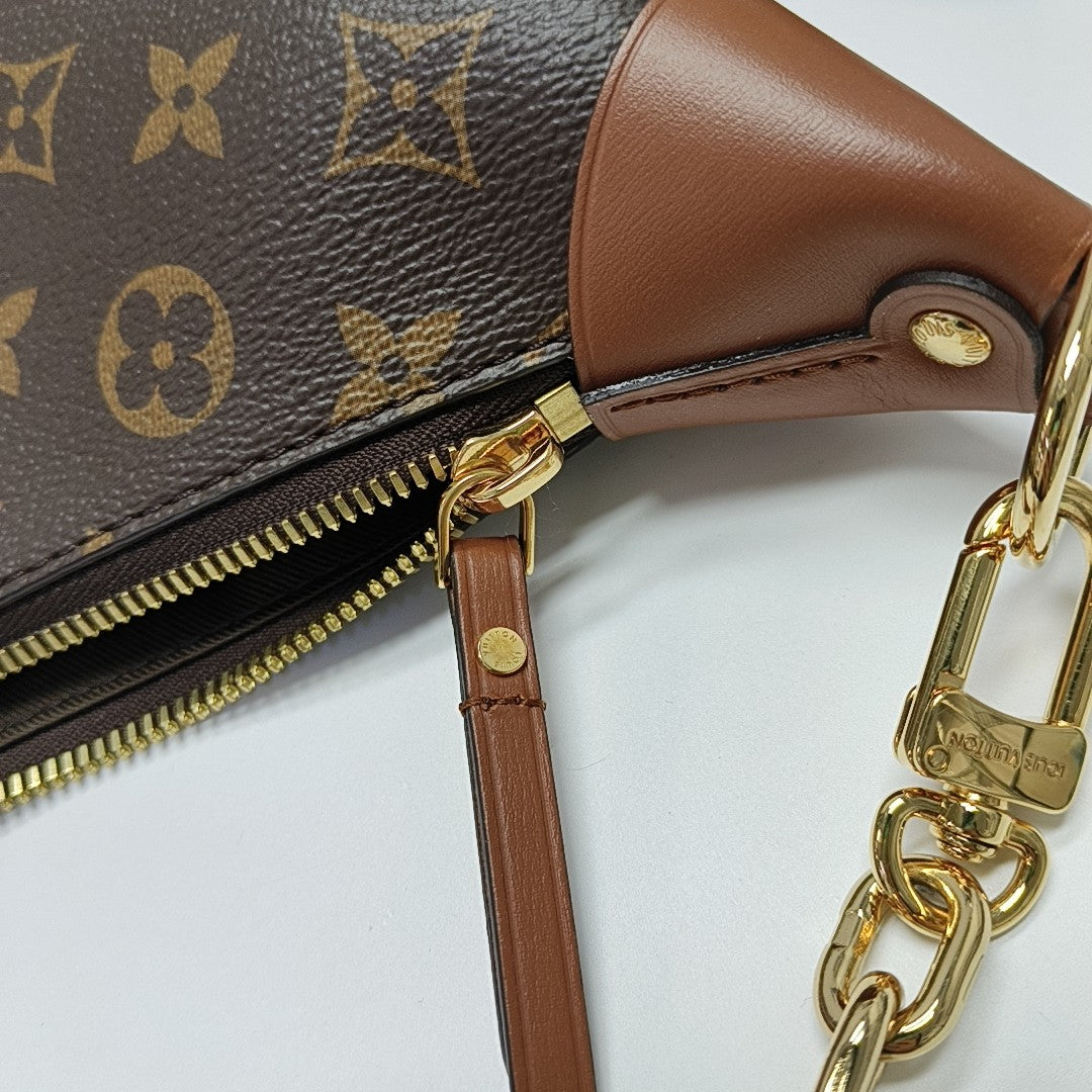 LOOP HOBO Monogram Coated Canvas Brown