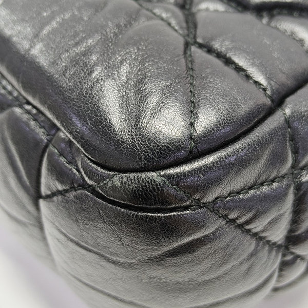Cannage Lambskin Shoulder Bag Black