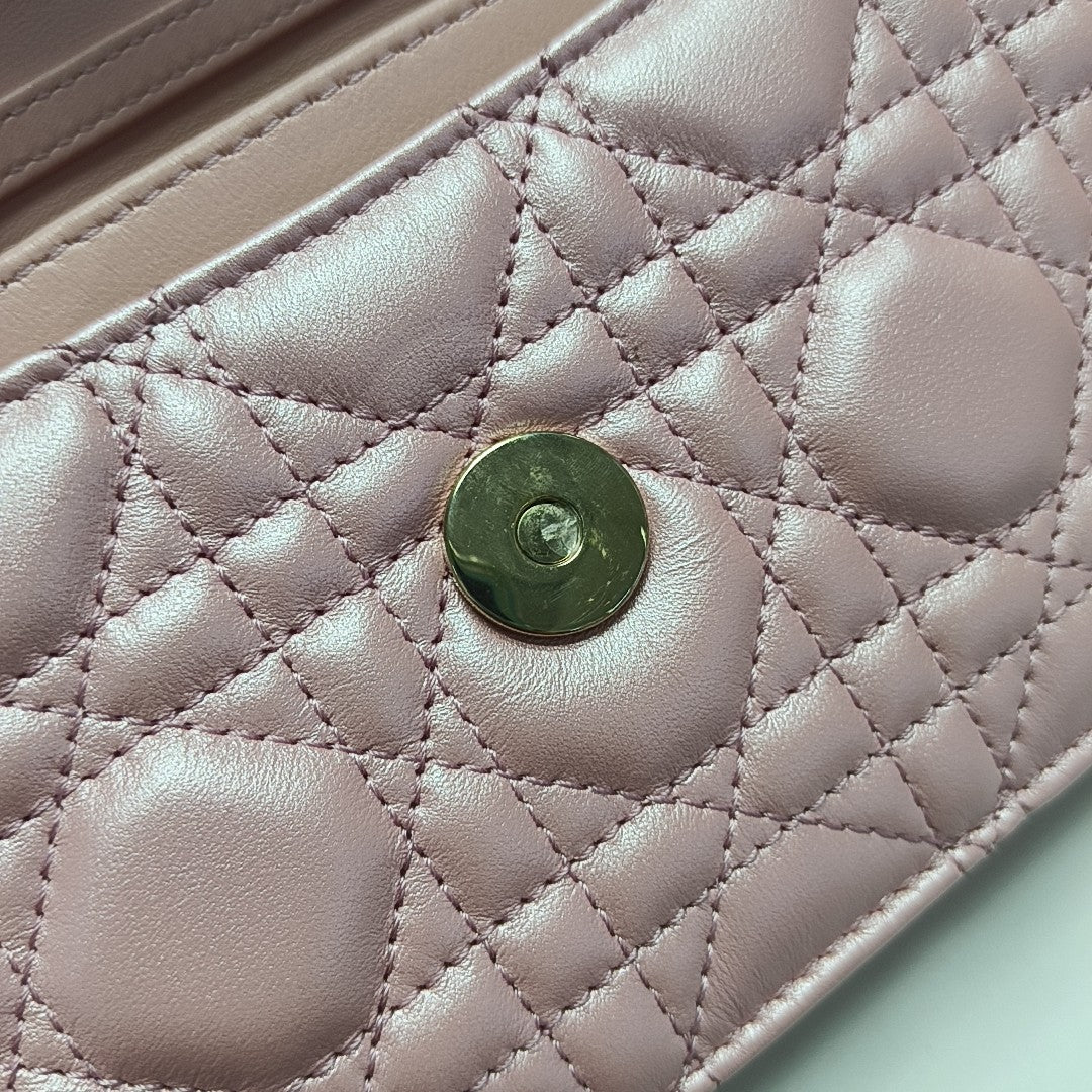 Lady Dior Mini Cannage Lambskin Pink