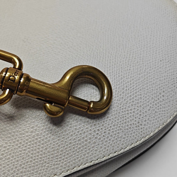 Saddle Medium Calfskin White