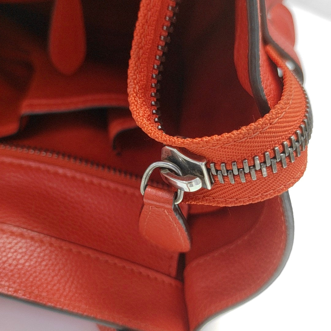 Authenticated pre-owned  LUGGAGE Mini Calfskin Red - Tote Bag at Looply