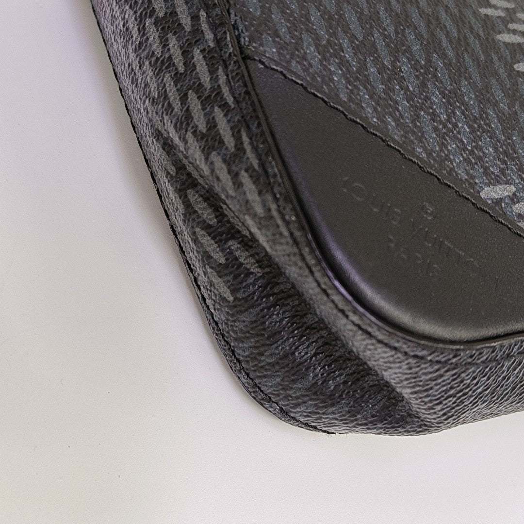 TRIO Damier Graphite Coated Canvas Gray