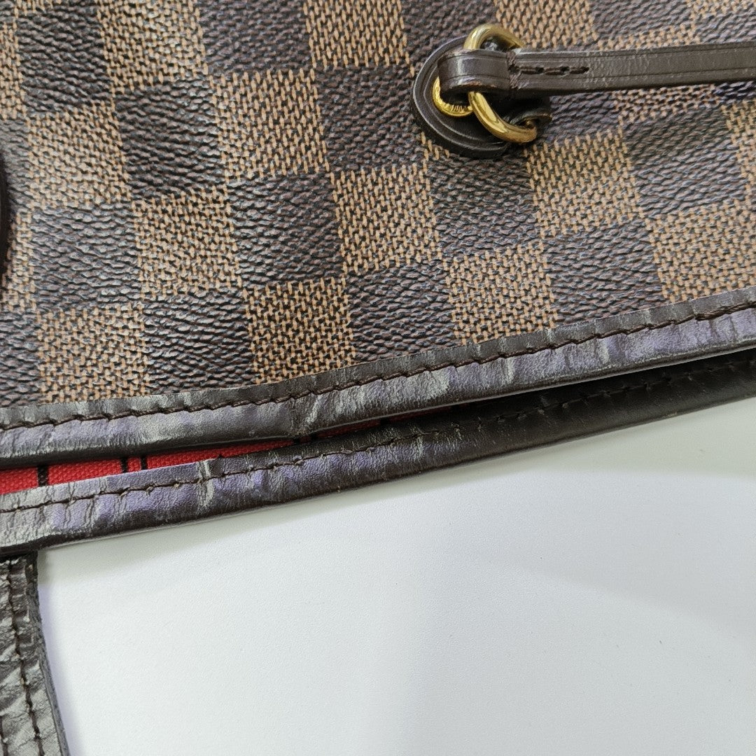 NEVERFULL GM Damier Ebene Coated Canvas Brown