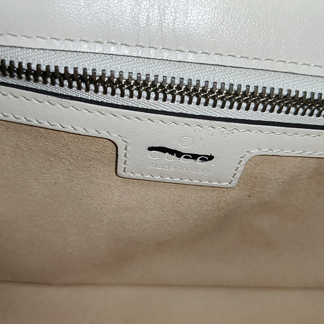 GG Marmont Medium Quilted Calfskin White
