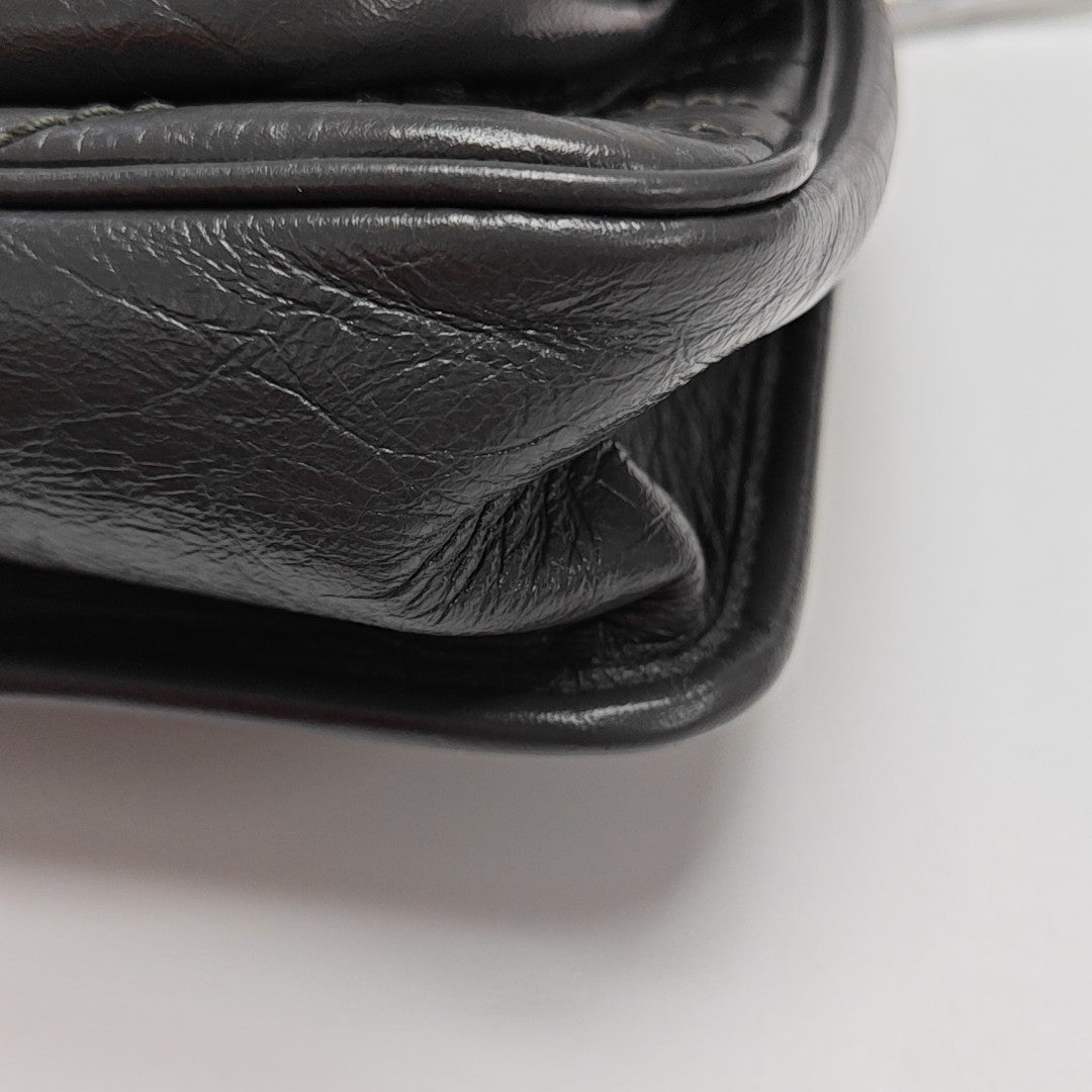 NIKI Small Chevron Calfskin Gray