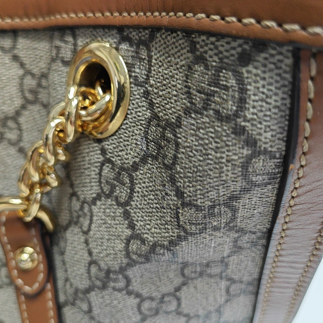 Padlock Medium Monogram Coated Canvas Beige