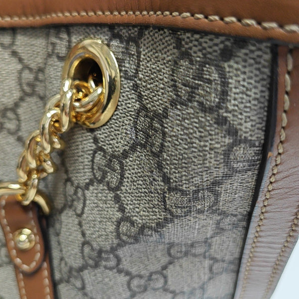 Padlock Medium Monogram Coated Canvas Beige