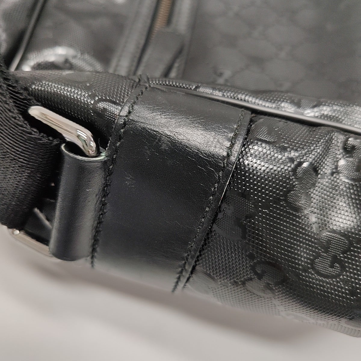 Monogram Coated Canvas Crossbody Bag Black